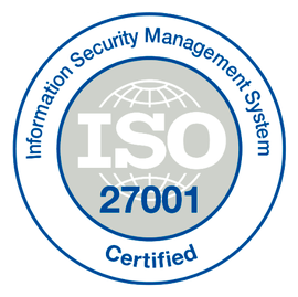 ISO/IEC 27001 certification badge – information security management system